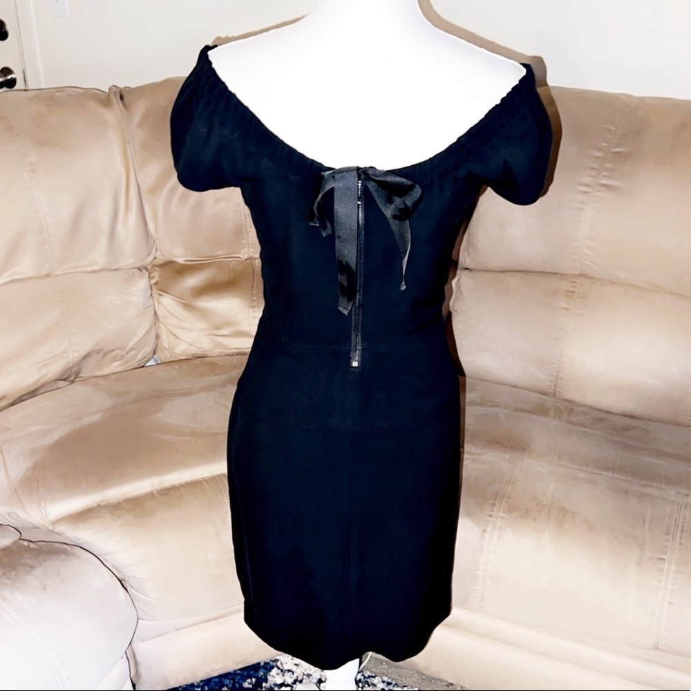 BURBERRY Silk Off The Shoulder Mini Dress